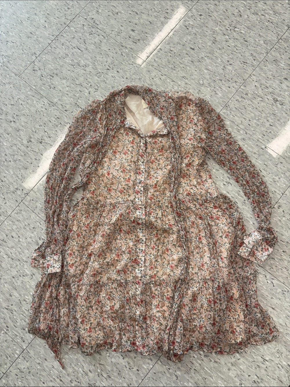 Sezane viscose double lined floral dress size 36
